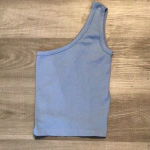 Blue one strap crop top